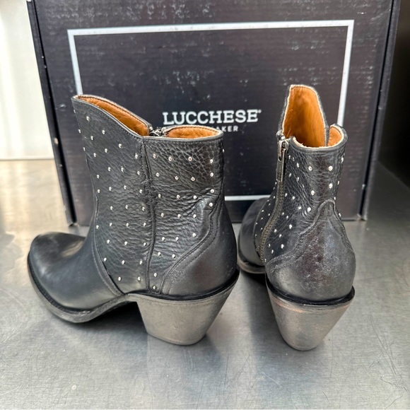 Lucchese Harley Stud Boots in black Stonewash leather. Brand NEW! - Picture 6 of 9